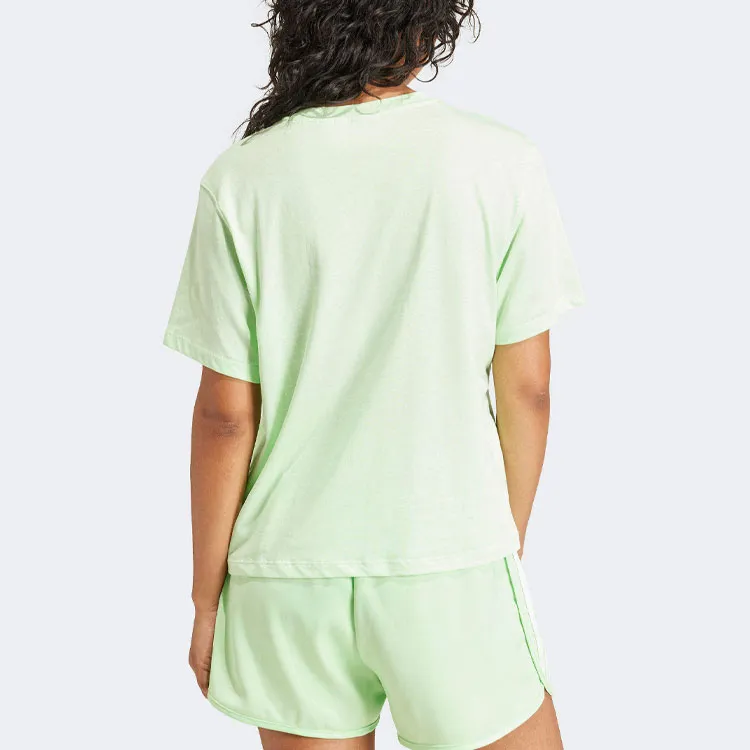 Adidas Originals Drop Shoulder Sleeve T Shirt Women's Light Green-2