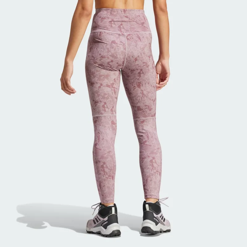 Adidas Terrex Multi Allover Print Leggings Leggings Women's Russet Red-2