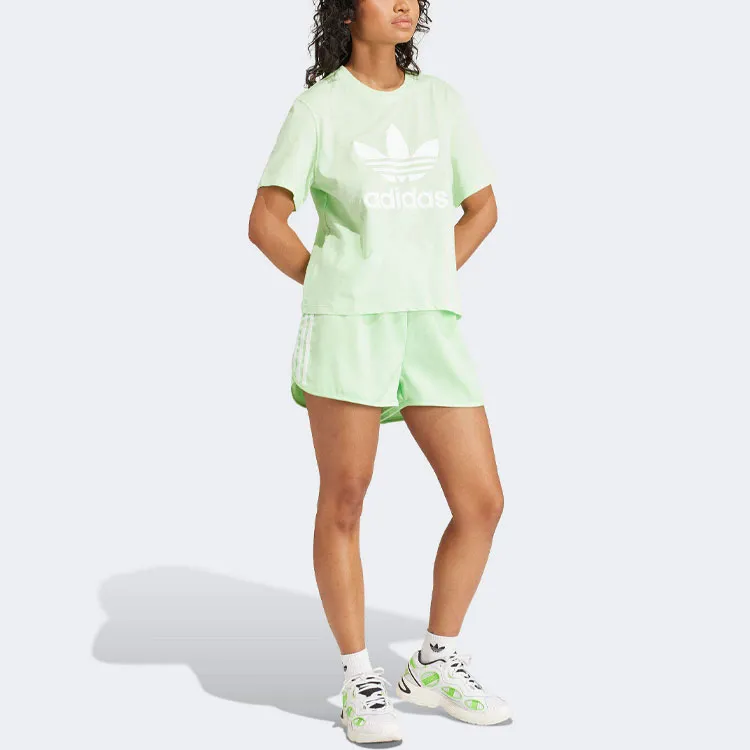 Adidas Originals Drop Shoulder Sleeve T Shirt Women's Light Green-3