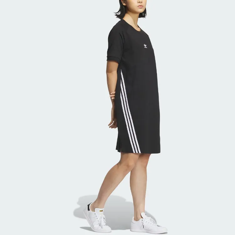 Adidas Originals Sportswear Dress Short Sleeved Dresses Women's Black-3