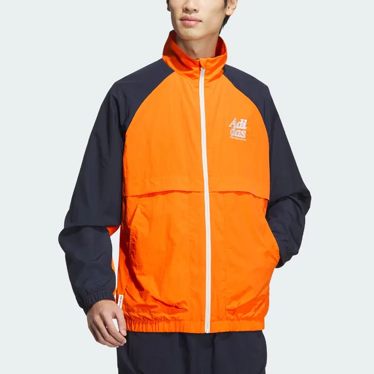 Adidas Small Logo Jacket Jackets Coats Men's Half Impact Orange-1
