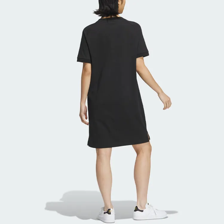 Adidas Originals Sportswear Dress Short Sleeved Dresses Women's Black-2