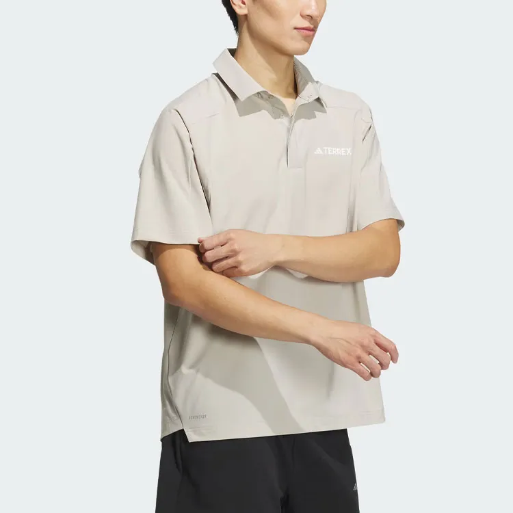Adidas Woven Aeroready Polo Shirt Polo Shirt Men's Light Gray-3