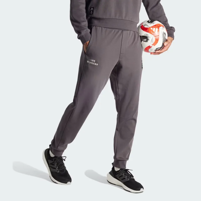 Adidas Real Madrid Cultural Story Tracksuit Bottoms Knitted Sports Pants Men's Black Gray Color-3