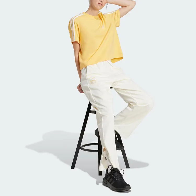 Adidas Essential Drop Shoulder Sleeve T Shirt Women's Light Yellow-3