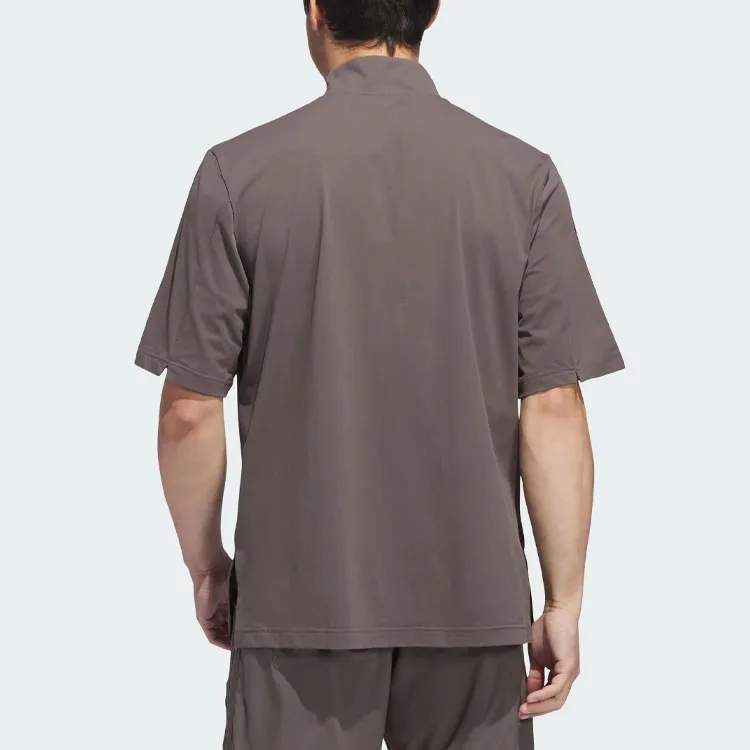 Adidas Ultimate365 Twistknit Piqué Mock Polo Shirt Men's Charcoal Gray-2