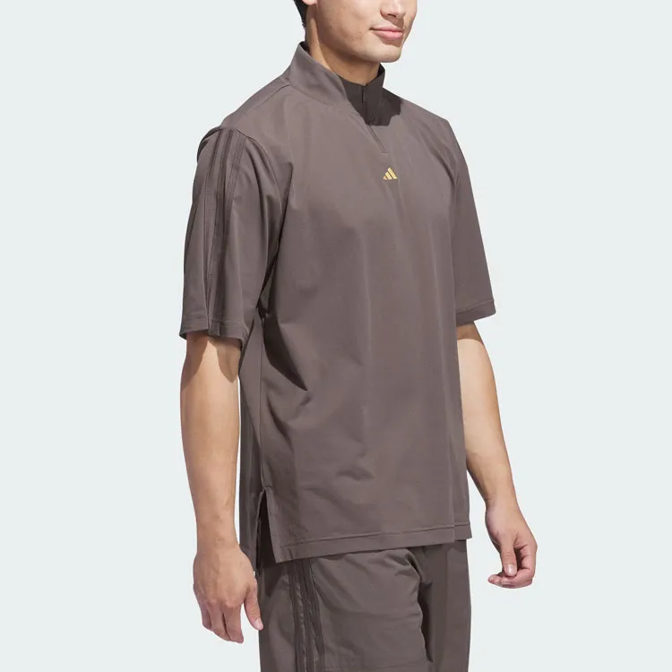 Adidas Ultimate365 Twistknit Piqué Mock Polo Shirt Men's Charcoal Gray-3