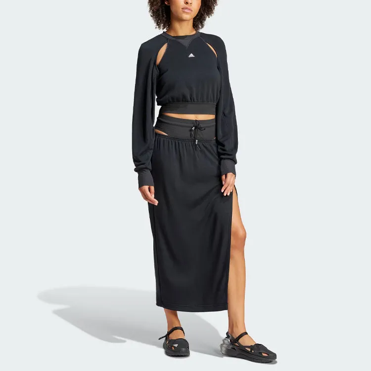 Adidas x RUI ZHOU Skirt Casual Long Skirts Women's Black-5