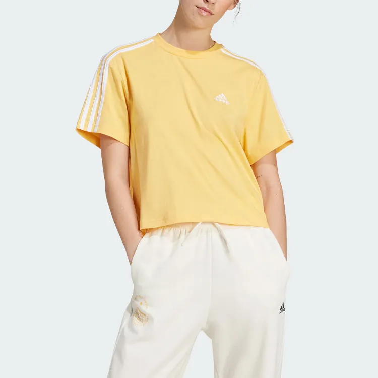 Adidas Essential Drop Shoulder Sleeve T Shirt Women's Light Yellow-1