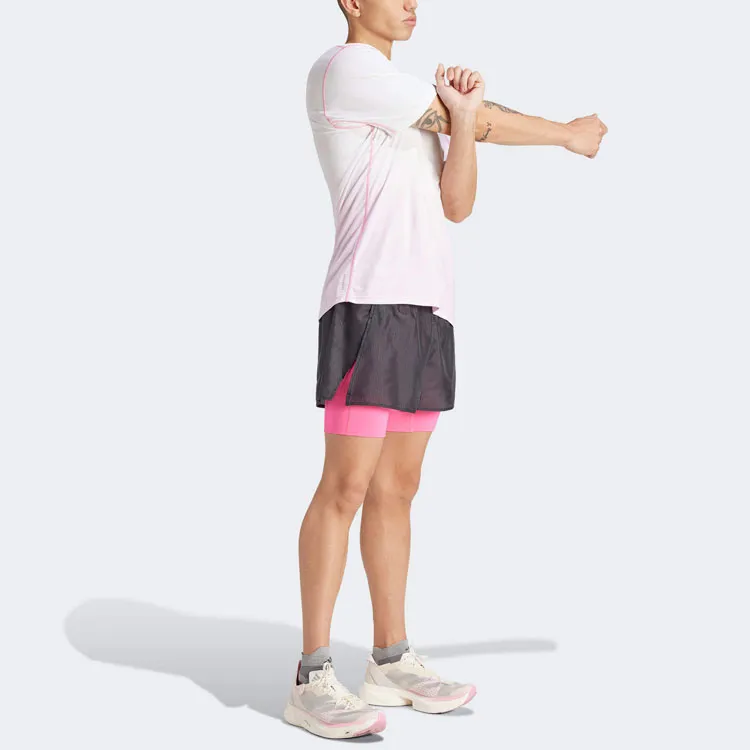 Adidas T Shirt Men's Pink White-3