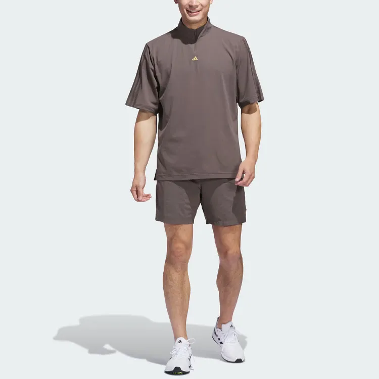 Adidas Ultimate365 Twistknit Piqué Mock Polo Shirt Men's Charcoal Gray-4