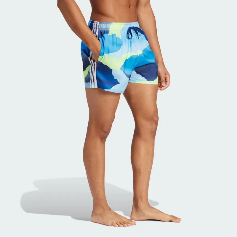 Adidas City Escape Camo 3-Stripes Cix Swim Shorts Swimming Shorts Men's Blue-2