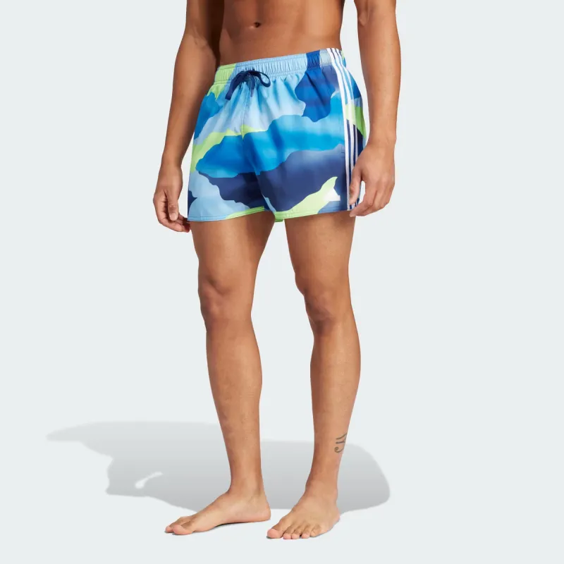 Adidas City Escape Camo 3-Stripes Cix Swim Shorts Swimming Shorts Men's Blue-1