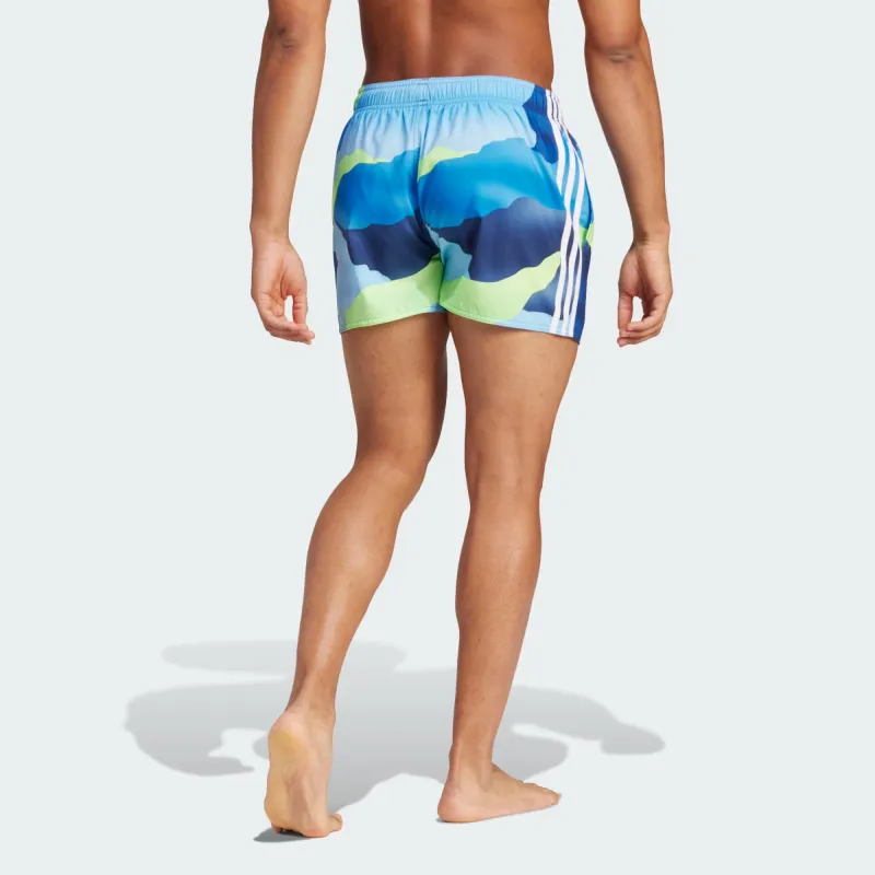 Adidas City Escape Camo 3-Stripes Cix Swim Shorts Swimming Shorts Men's Blue-3
