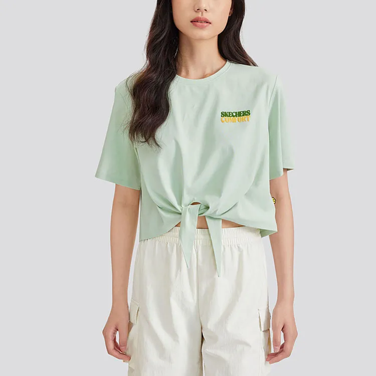 Skechers Drop Shoulder Sleeve T Shirt Women's Lily Green-2