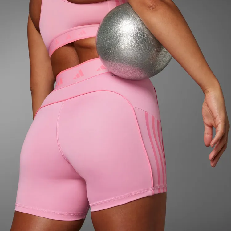 Adidas Hyperglam Colour Pop 5-Inch Leggings Sports Shorts Women's Precious Pink-2