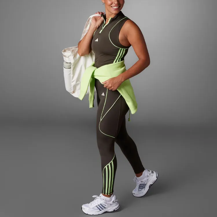 Adidas Hyperglam Color Pop Training Tank Top Tank Tops Women's Contour Olive-3