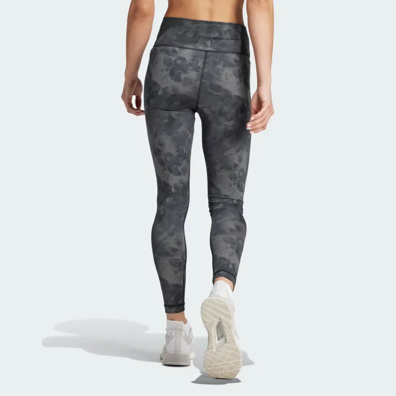Adidas Train Essentials Aop Flower Tie-Dye Leggings Leggings Women's Black-2