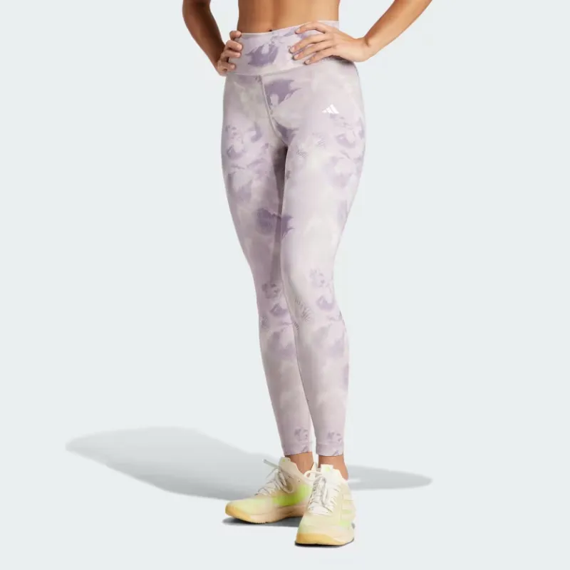 Adidas Train Essentials Aop Flower Tie Dye Leggings Women's Purple-1