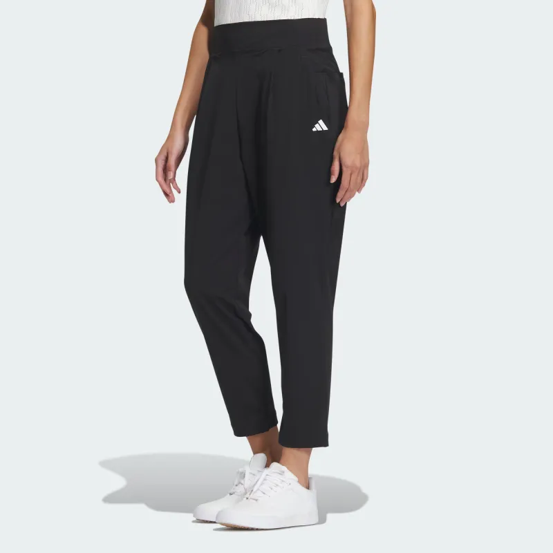 Adidas Stretch Pull-On Ankle Pants Knitted Sports Pants Women's Black-1