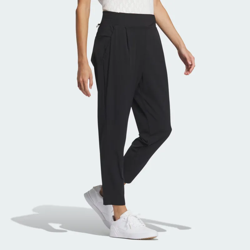 Adidas Stretch Pull-On Ankle Pants Knitted Sports Pants Women's Black-3