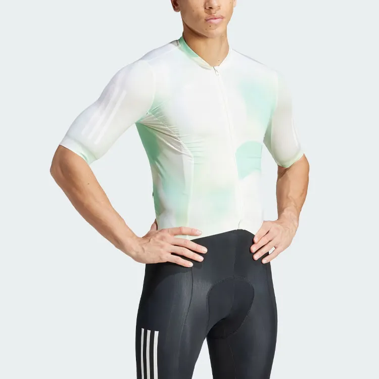 Adidas Tempo 3-Stripes Nature Art Cycling Jersey Cycling Clothing Men's Light Green-3