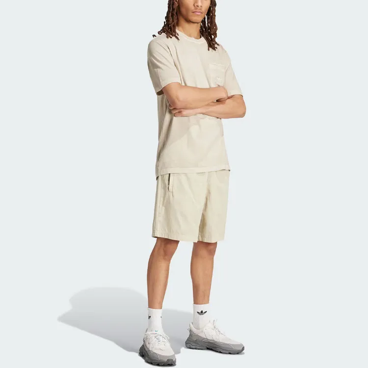 Adidas Originals Essential Trefoil Essentials+ Dye Woven Shorts Casual Shorts Men's Greige-3