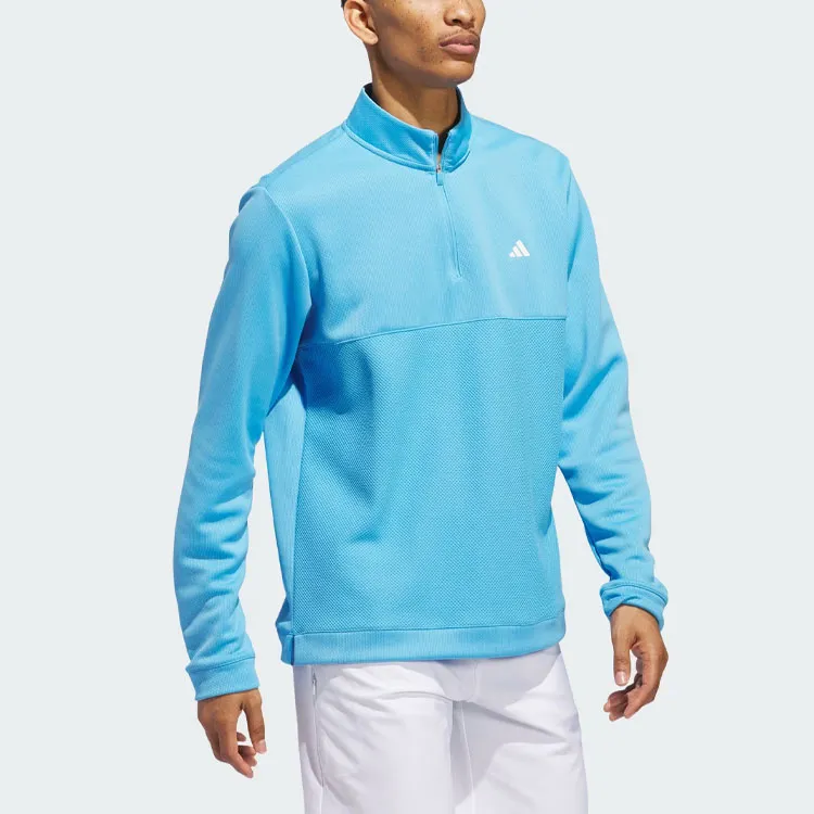 Adidas Ultimate365 Textured Quarter-Zip Top Jackets Coats Men's Sky Blue-3