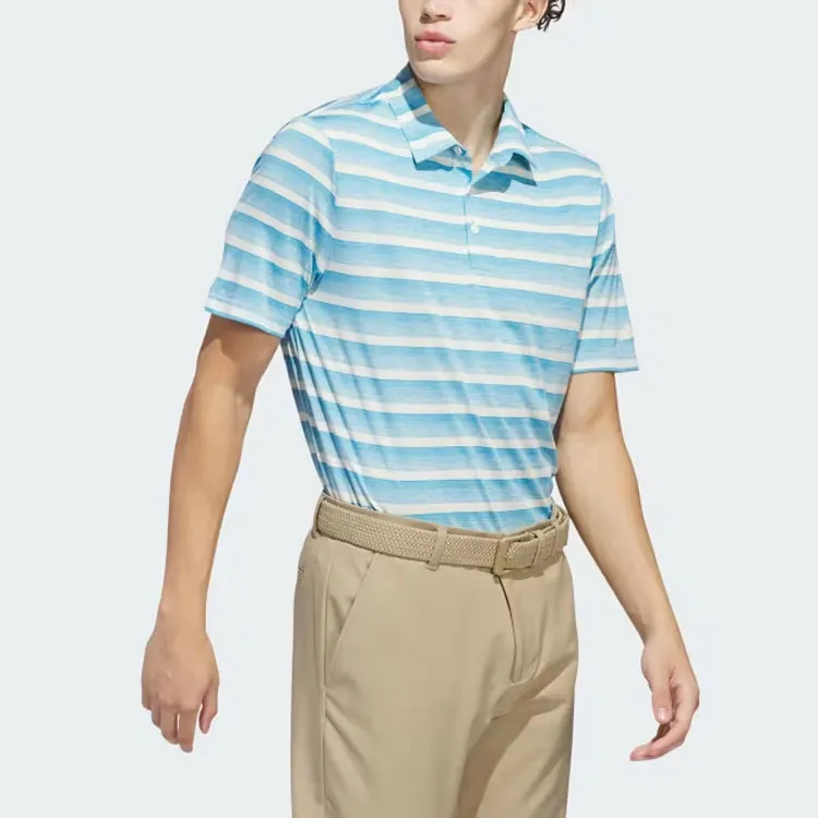 Adidas Two-Color Striped Polo Shirt Polo Shirt Men's Half Blue-3