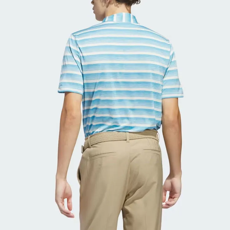 Adidas Two-Color Striped Polo Shirt Polo Shirt Men's Half Blue-2