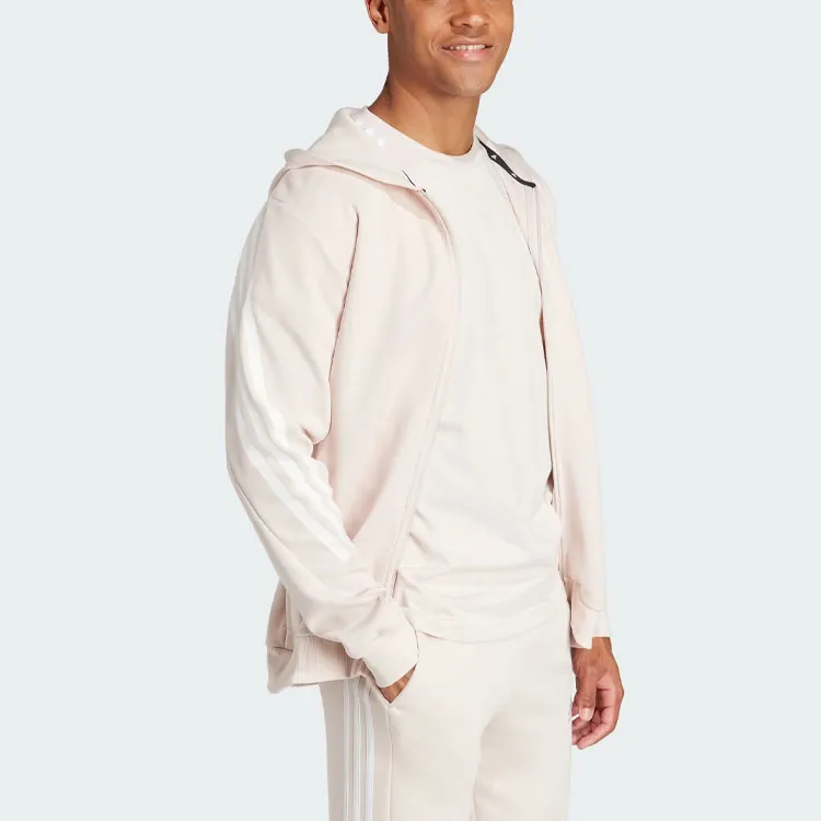 Adidas Future Icons 3-Stripes Full Zip Hoodie Sweatshirt Men's Beige-3