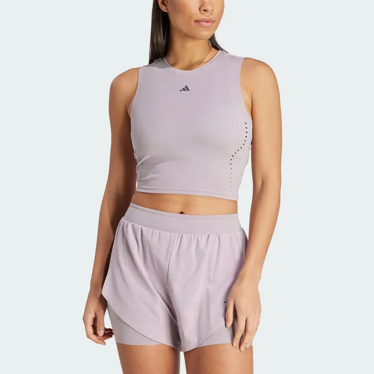 Adidas Hiit Crop Heat.Rdy Tank Top Sport Vests Women's Purple-1