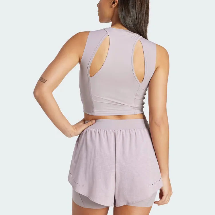 Adidas Hiit Crop Heat.Rdy Tank Top Sport Vests Women's Purple-2