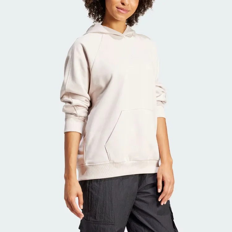 Adidas All Szn Fleece Boyfriend Hoodie Sweatshirt Women's Beige-4