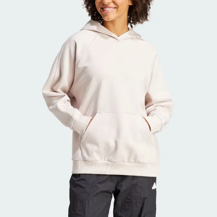 Adidas All Szn Fleece Boyfriend Hoodie Sweatshirt Women's Beige-2
