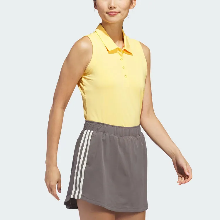 Adidas Women's Ultimate365 Solid Sleeveless Polo Shirt Semi Spark-3