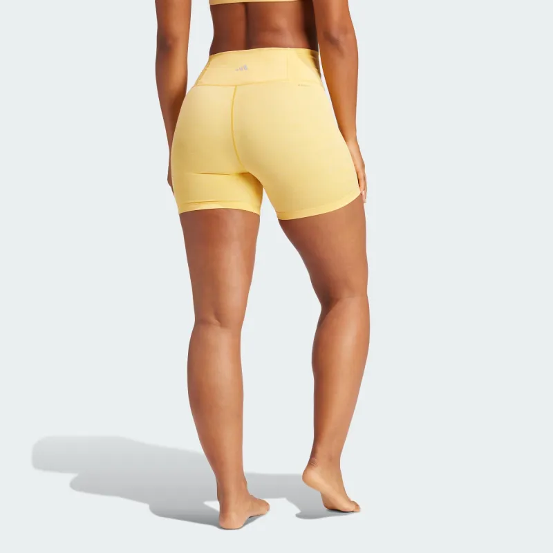 Adidas All Me 5-Inch Short Leggings Sports Shorts Women's Yellow-2