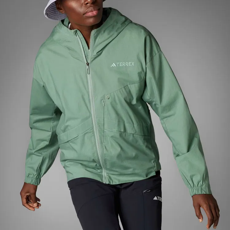 Adidas Terrex Xploric Wind Jacket Jackets Coats Women's Silver Green-1