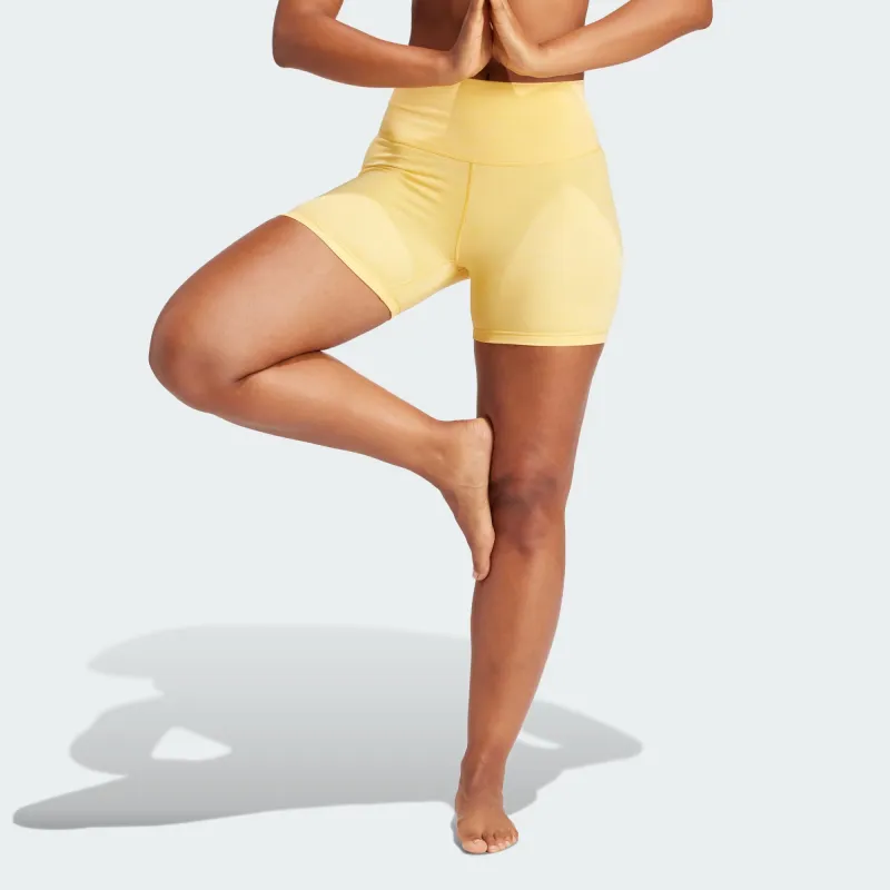 Adidas All Me 5-Inch Short Leggings Sports Shorts Women's Yellow-1