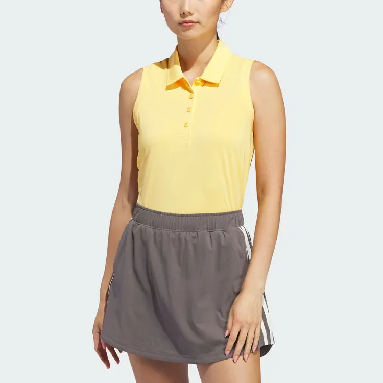Adidas Women's Ultimate365 Solid Sleeveless Polo Shirt Semi Spark-1