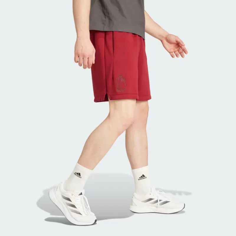 Adidas Belgium Travel Shorts Soccer Bottoms Men's Red-3