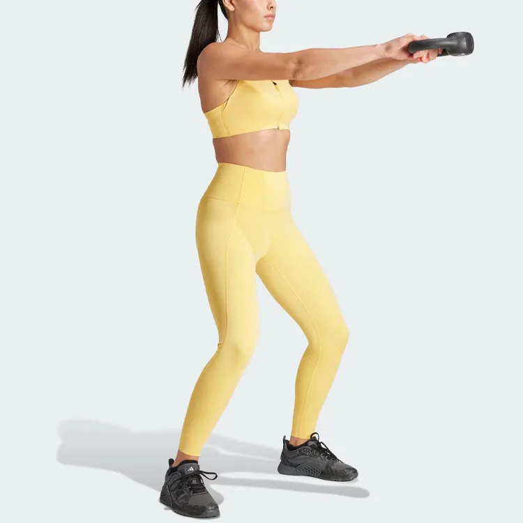 Adidas Optime Power 7/8 Leggings Athletic Trousers Women's Bright Yellow-3