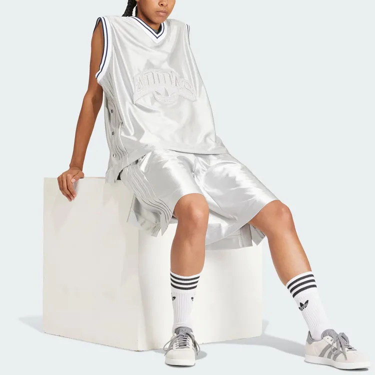 Adidas Originals Premium Basketball Shorts Sports Shorts Women's Light Gray-3