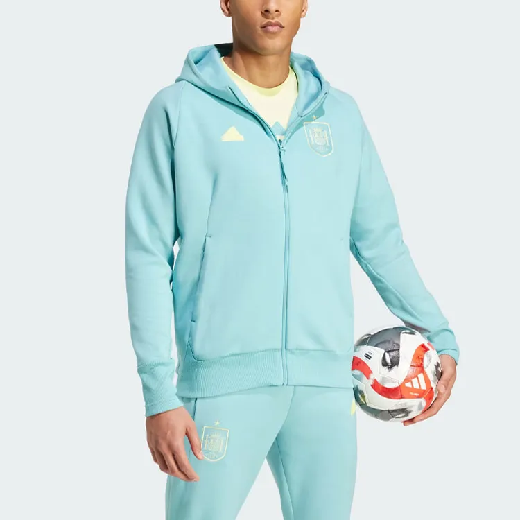 Adidas Spain Travel Full-Zip Hoodie Sweatshirt Men's Cyan-3