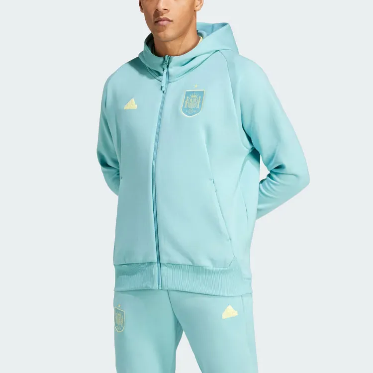 Adidas Spain Travel Full-Zip Hoodie Sweatshirt Men's Cyan-1