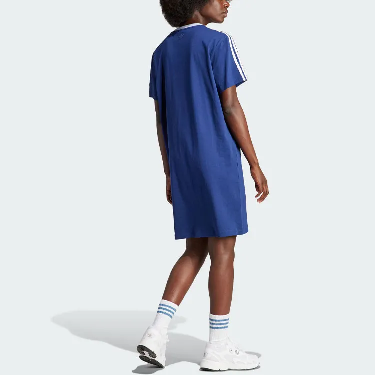 Adidas Originals Vrct Graphic Tee Dress Short Sleeved Dresses Women's Dark Blue-3