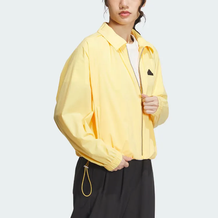 Adidas Windbreaker Jackets Coats Women's Bright Yellow-3