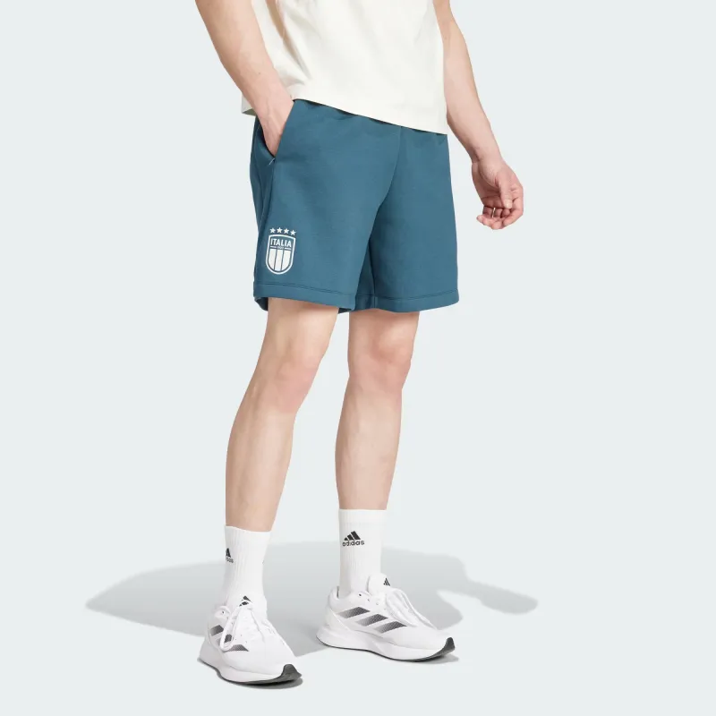 Adidas Italy Travel Shorts Soccer Bottoms Men's Gray Green-1