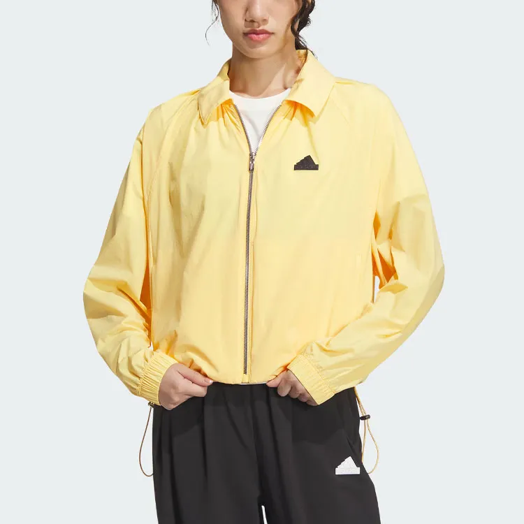 Adidas Windbreaker Jackets Coats Women's Bright Yellow-1