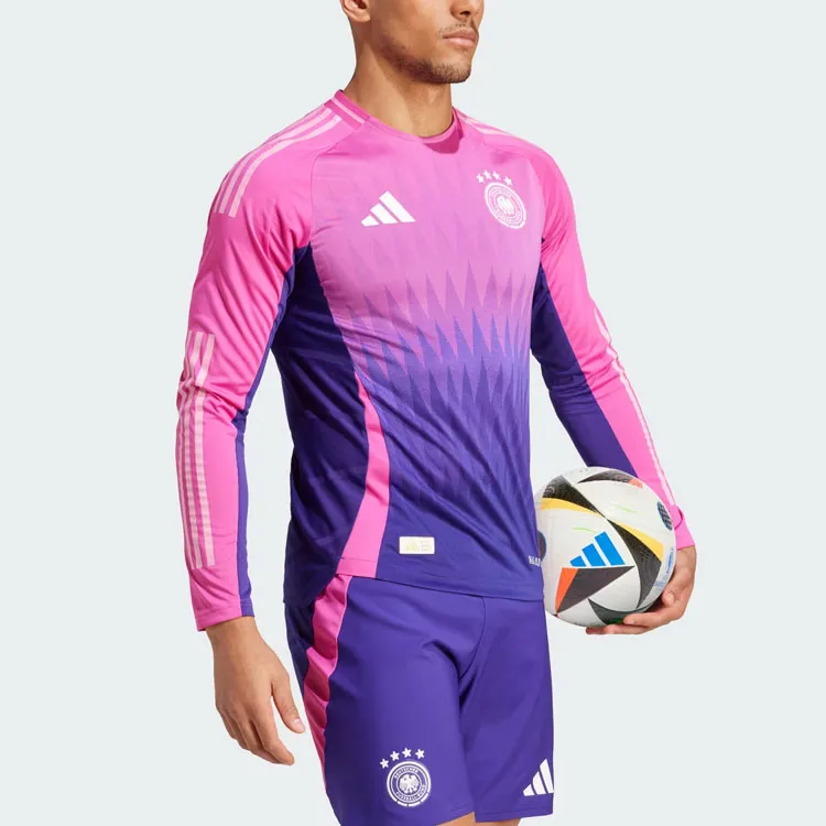Adidas Germany 24 Long Sleeve Away Authentic Jersey Soccer Jerseys Player Edition Germany Away Men's Pink-3